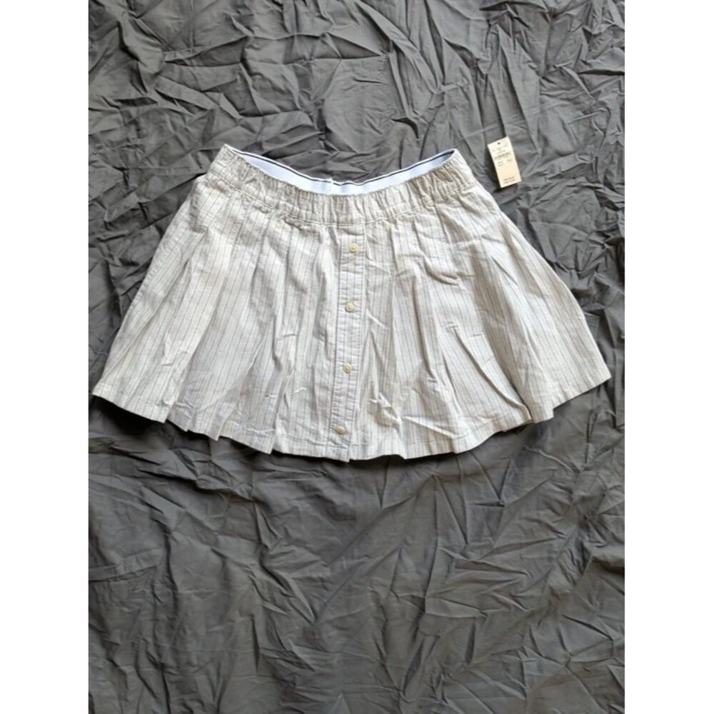 American Eagle Aerie Offline Oxford Stripes Pleated Skort